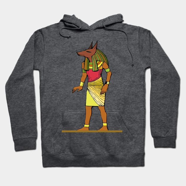 Ancient Egyptian Painting - Anubis, Man with a Canine Head Hoodie by PatrioTEEism